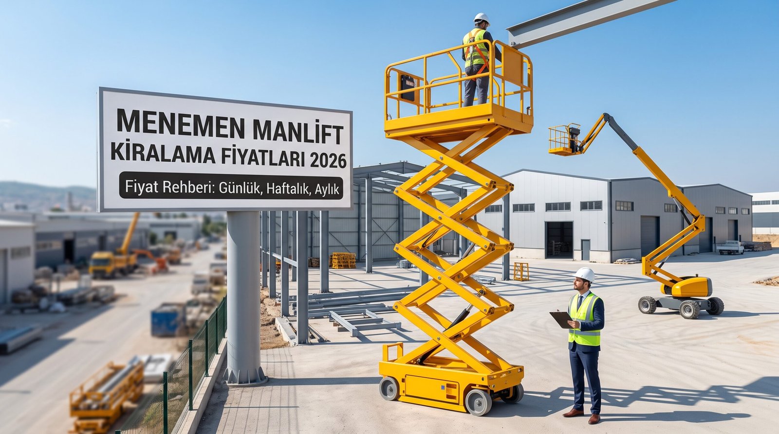 Menemen manlift kiralama fiyatları 2026 - makaslı platform ve eklemli manlift kiralama